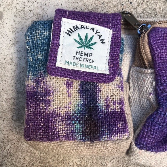 Himalayan Hemp Fanny Pack Multi Colored Lots Of Pockets - Picture 2 of 16